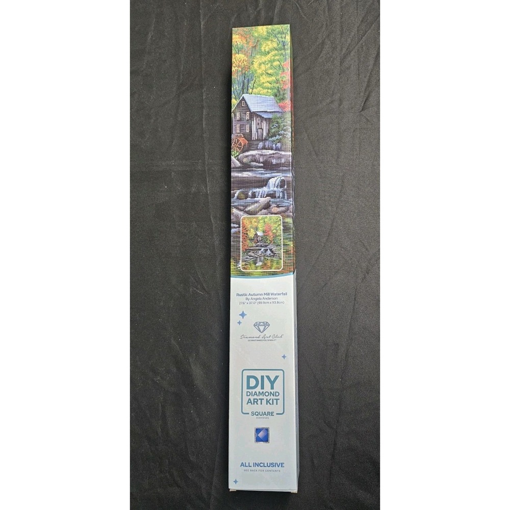 Diamond Art Club DIY Diamond Art Kit Rustic Autumn Mill Waterfall 27.6" x 37.0"
